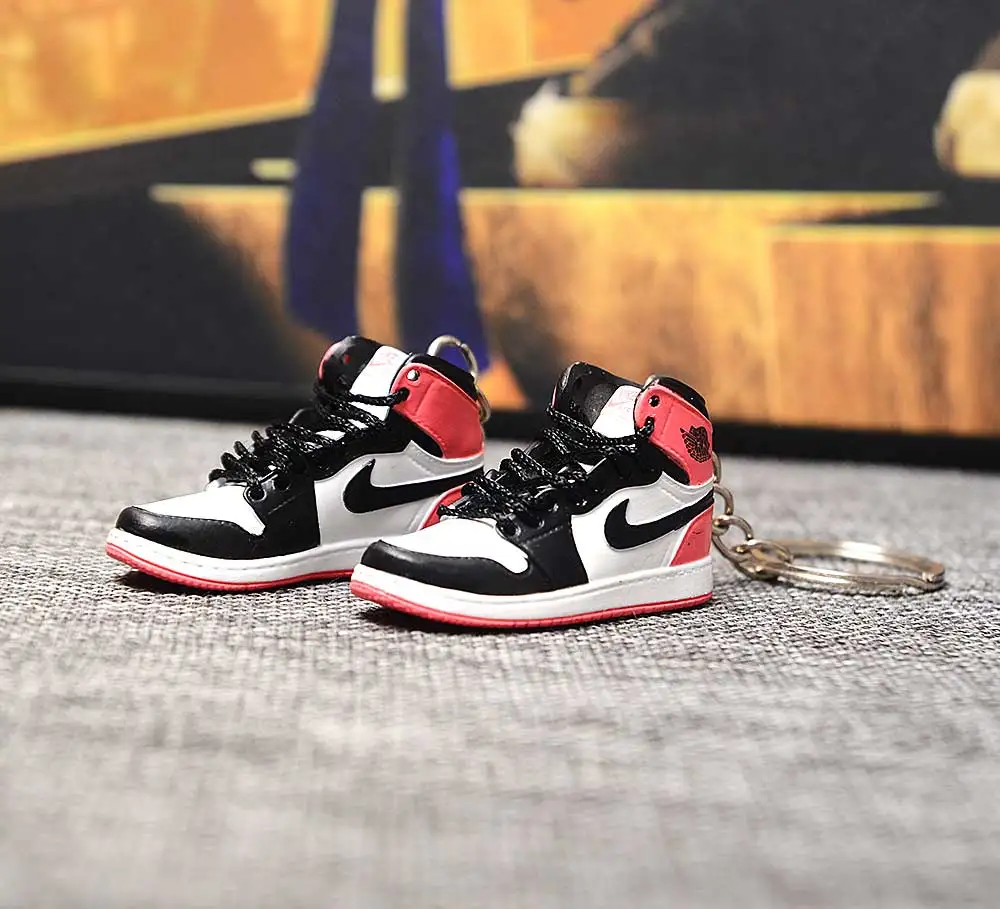a pair w metal ring Дропшиппинг тапки обуви брелок 1 3D мини-кроссовки "OW CHICAGO" Спортивная обувь тапки брелки - Цвет: a pair w metal ring