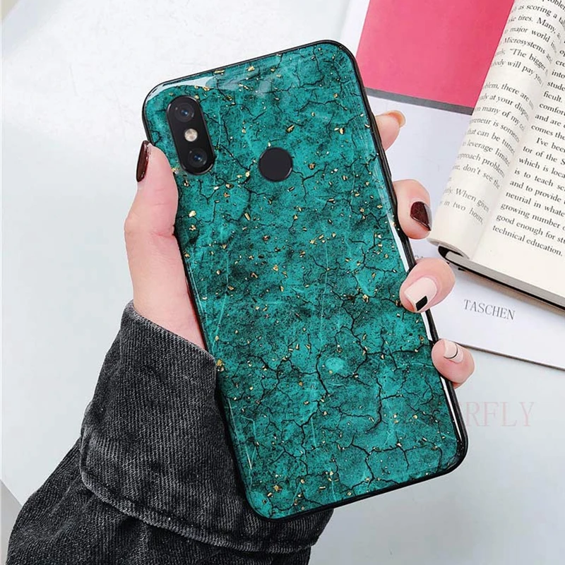 Мягкий силиконовый чехол для телефона huawei P Smart чехол милый 3D Ститч Кот Единорог задняя крышка для Honor 10 Lite Роскошный чехол - Цвет: Marble Green