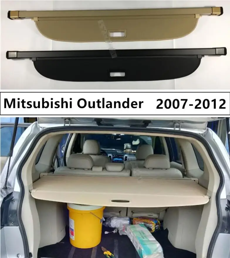 

Car Rear Trunk Security Shield Cargo Cover For Mitsubishi Outlander 2007 2008 2009 2010 2011 2012 High Qualit Auto Accessories