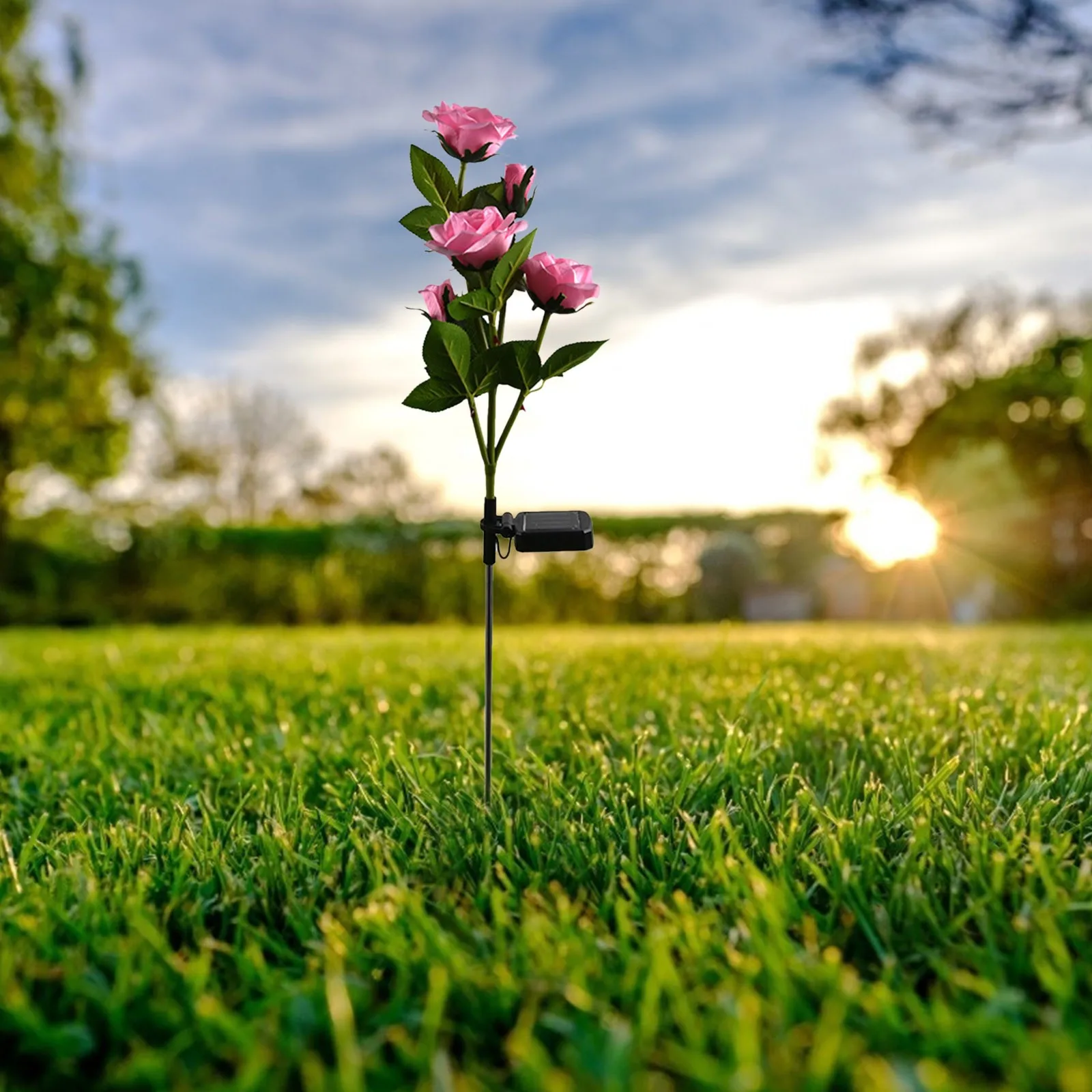 

Outdoor Solar Power 5 Roses Light Waterproof Flower Stake Lamp for Home Garden Yard Lawn Path Rose Flower Lawn LED Light #Y5