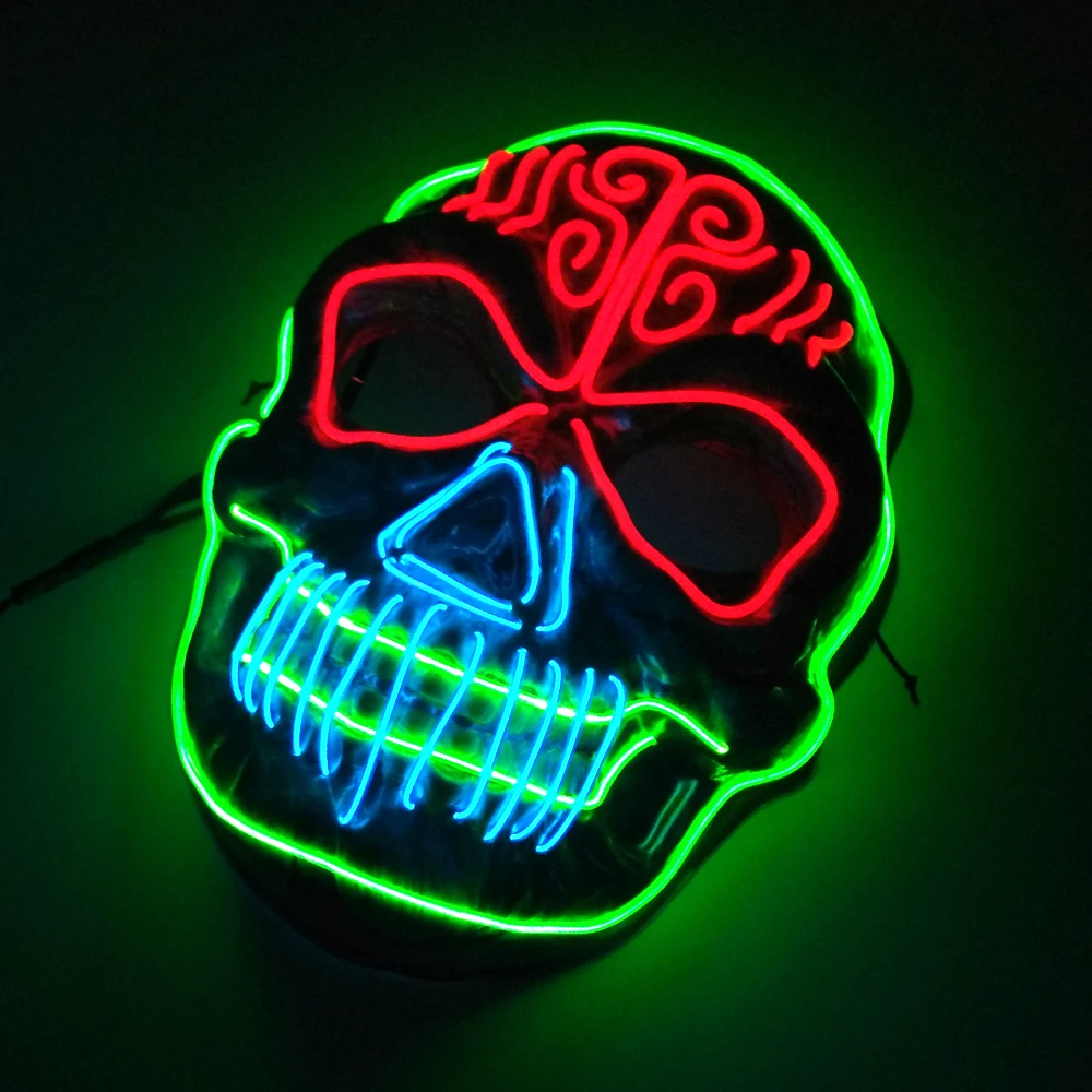 Маска на Хэллоуин светодиодный костюм вампира лорда холодного света сияющая