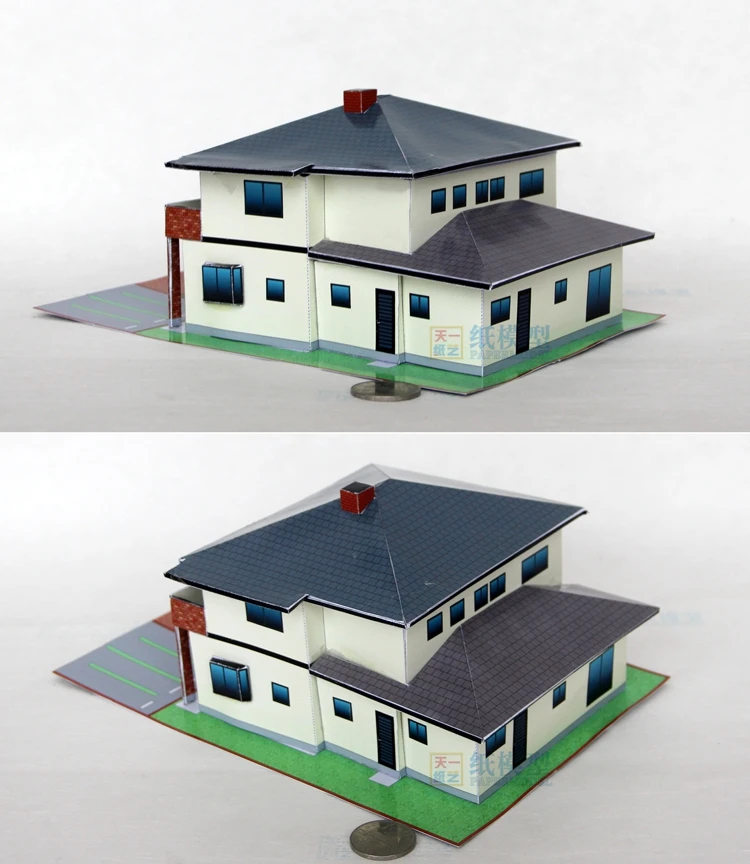 3D бумажная модель для строительства виллы сделай сам образовательные материалы