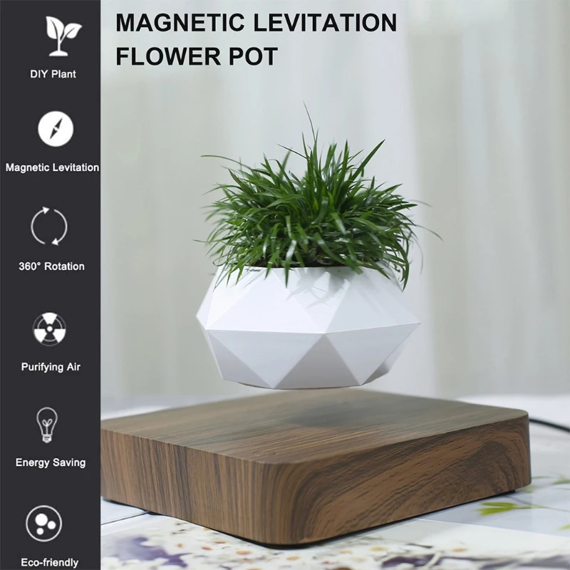 

Levitating Air Bonsai Pot Rotation Flower Pot Planters Magnetic Suspension Floating Pot Potted Plant Home Desk Decor
