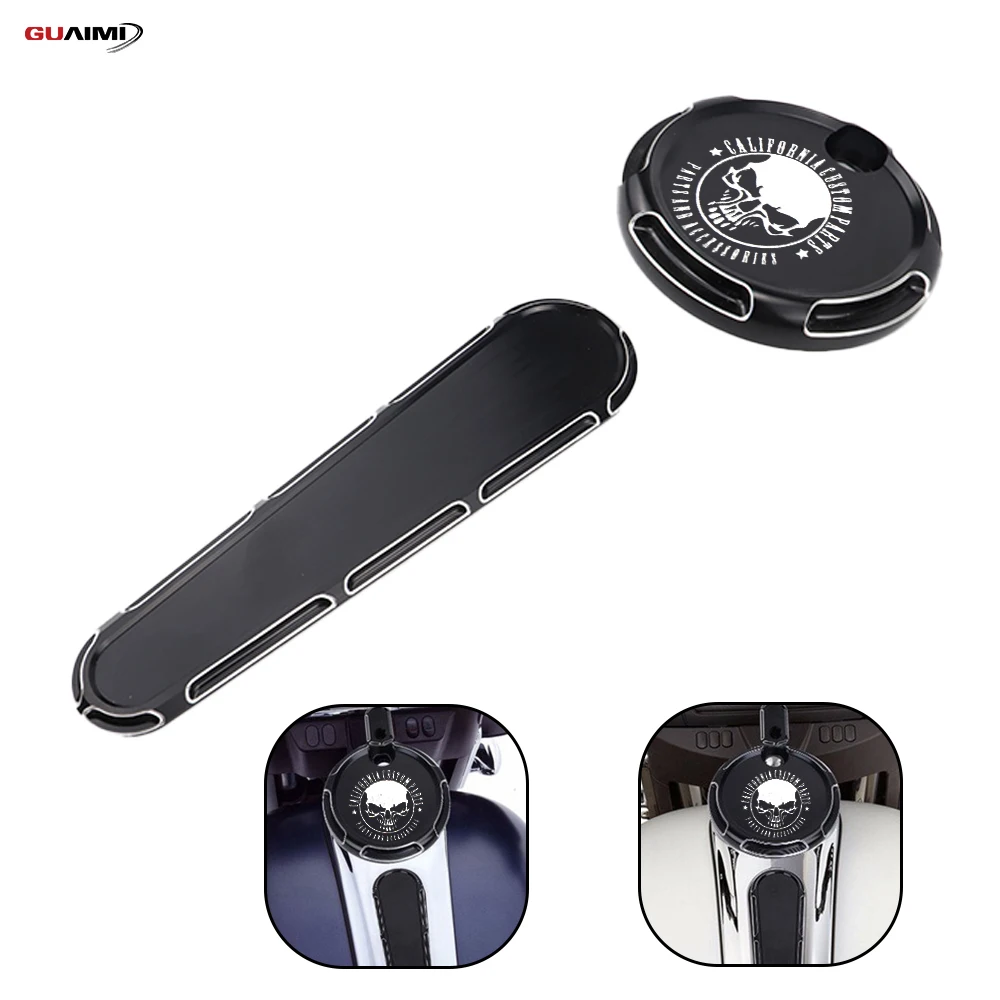 

Крышка двери топливного бака панель панели для Davidson Touring Electra Street Glide FLHX FLTR FLHT 2008-2018 - California Skull