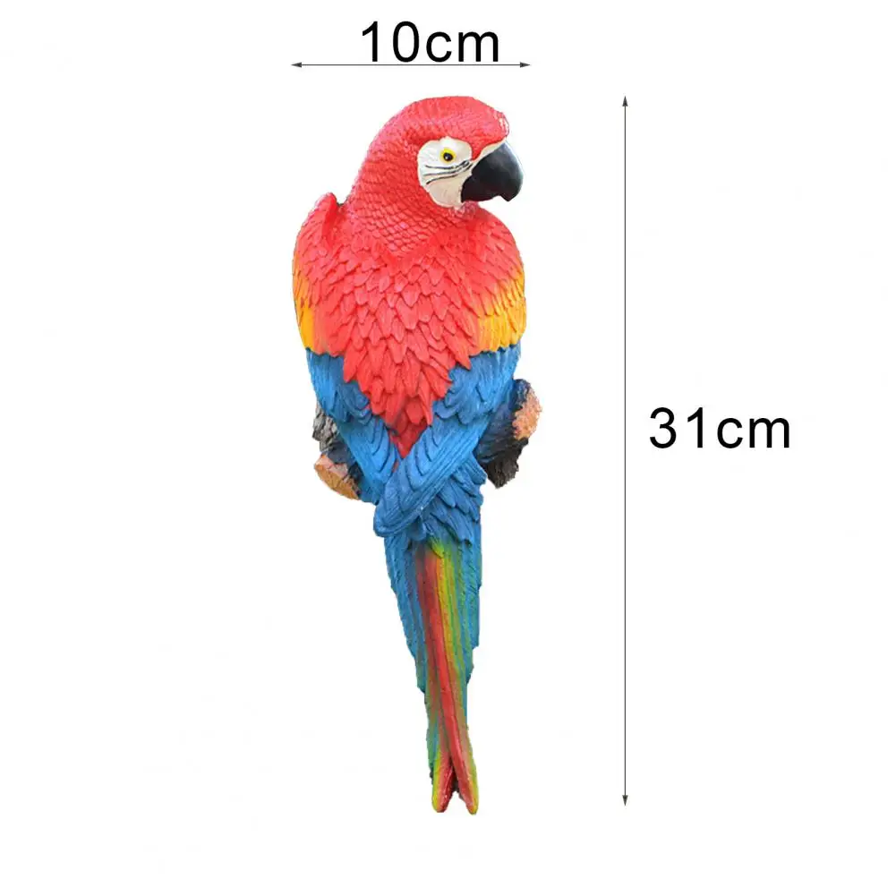 

Parrot Statue Wall Mounted Vivid Multi-Color Realistic Parrot Ornament for Patio