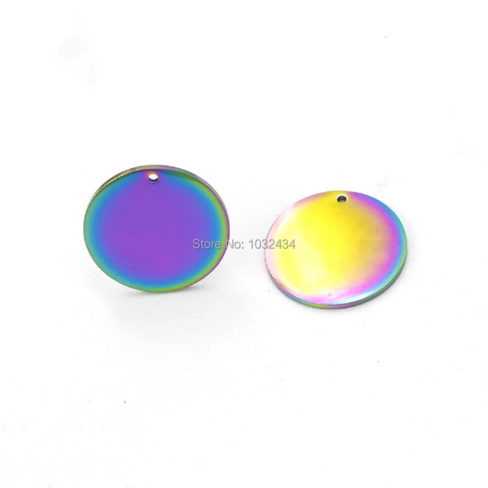 

100 Pcs/Lot Wholesale Colorful Round Pendant mirror Polished Blank Stainless Steel Tag 15/20/25/30MM Jewelry Accessories