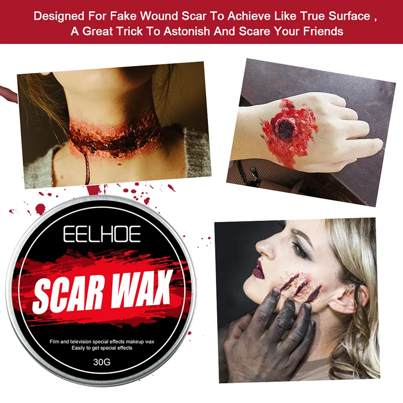 30g Skin Wax Makeup Simulation Plasma Cream Flesh-colored Eyebrow Covering Mud Shaping Special Effect Halloween | Красота и здоровье