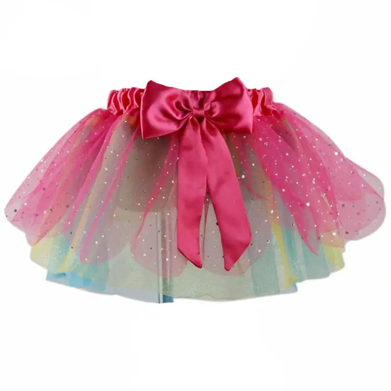 

New Tutu Skirt Baby Girl 3-8T Princess Mini Pettiskirt Party Dance Rainbow Tulle Skirts Girls Clothes Children Clothing