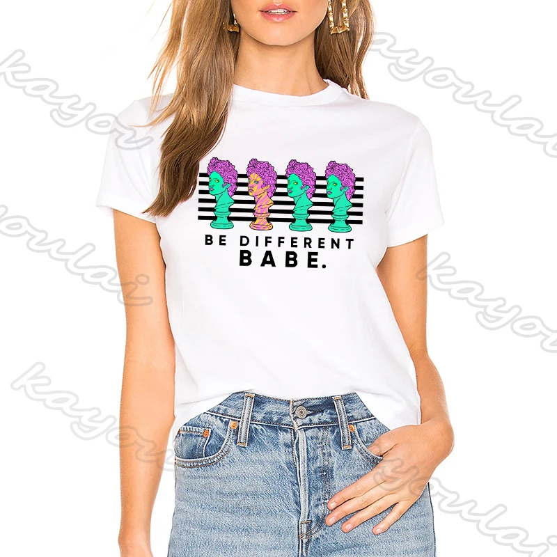 Женская футболка с рисунком древней скульптуры топы в психоделическом стиле