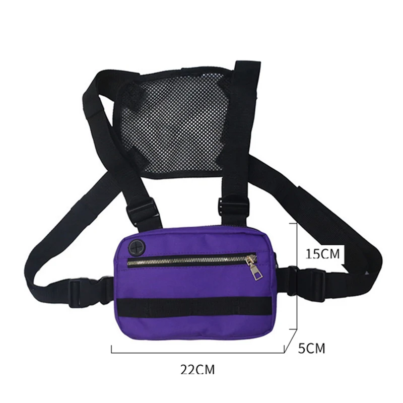 Мужская нагрудная сумка в стиле хип хоп уличная тактическая одежда из ткани