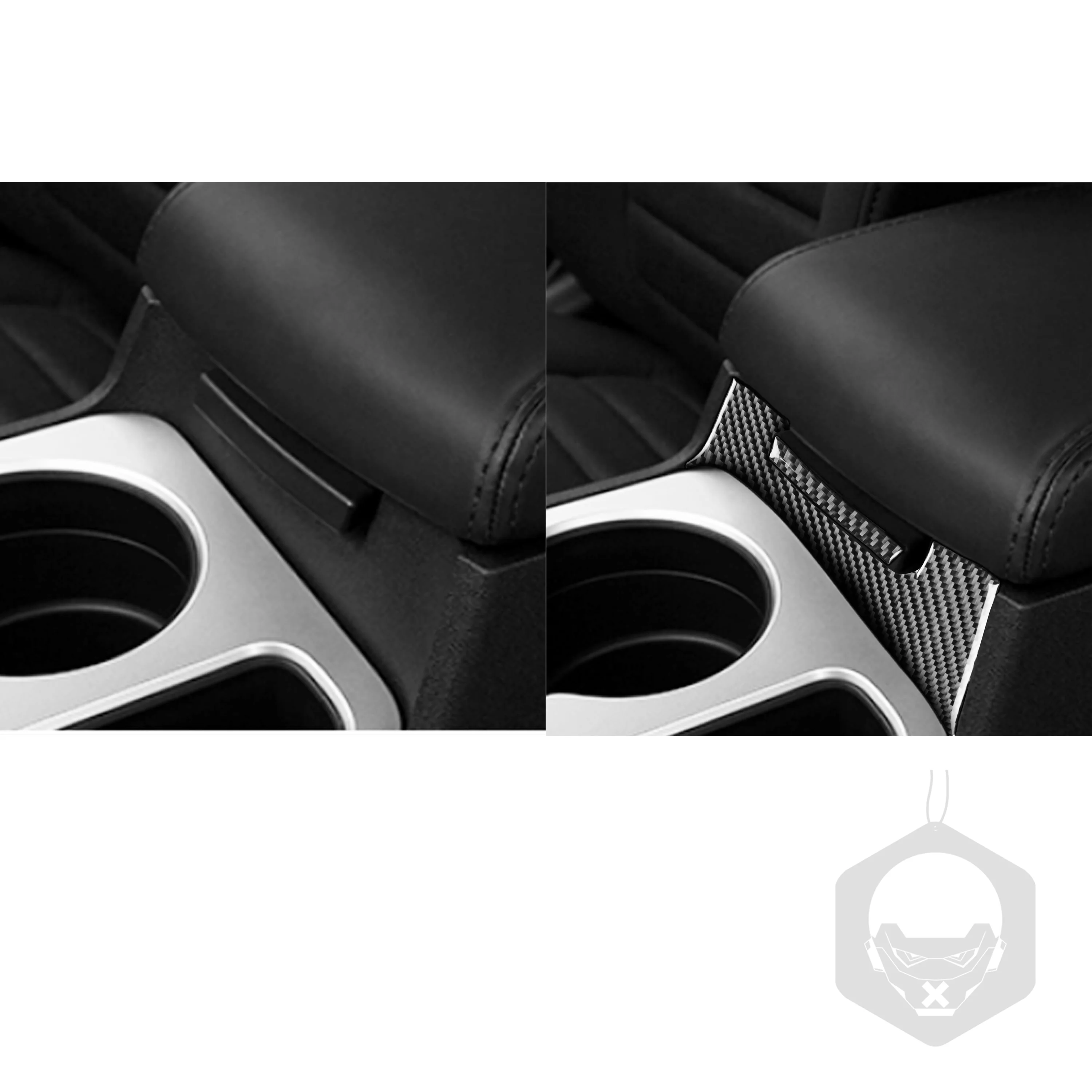 

Car Accessories Black Carbon Fiber Car Stickers For Dodge Challenger 2008-2014 Armrest Front 2 Pieces