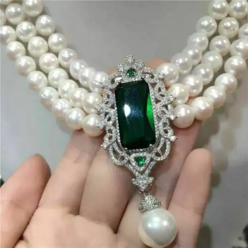 Жемчужное ожерелье с тремя нитями 8-9 мм натуральное из южного моря 18 дюймов 19 20 |