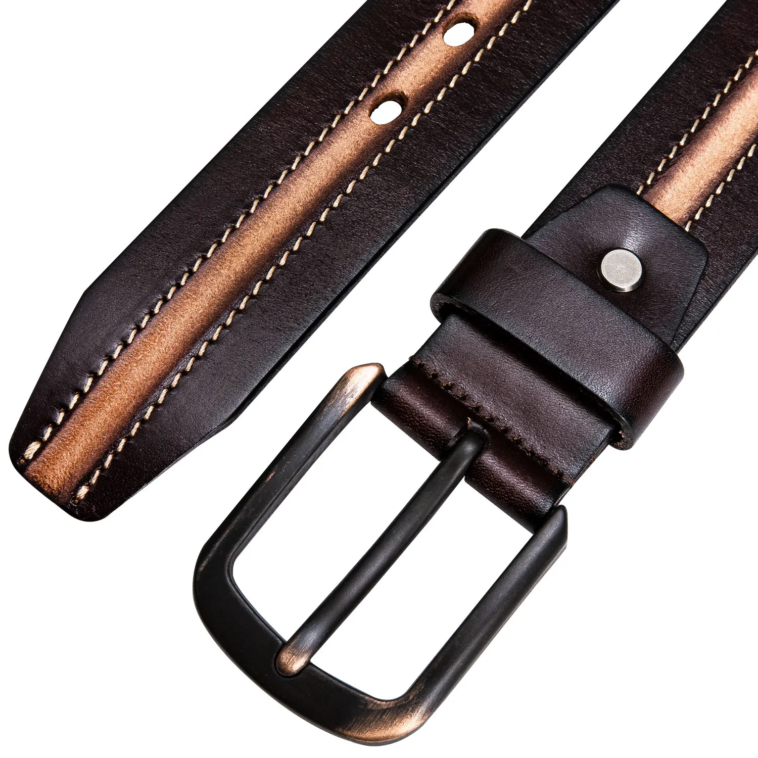 Ремень мужской из воловьей кожи дизайнерский ковбойский пояс в повседневном