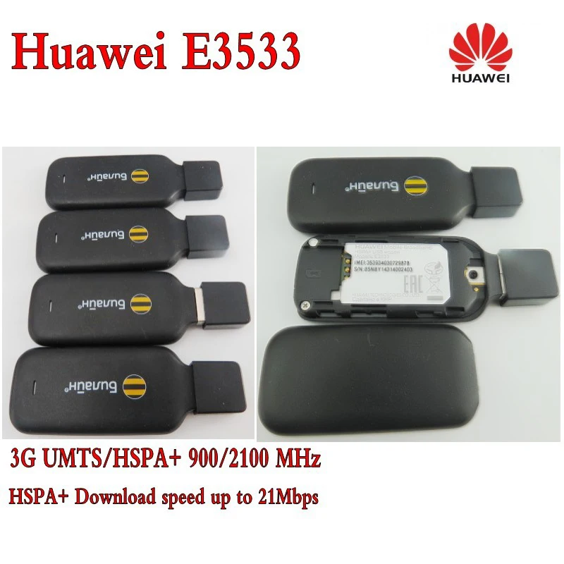 Lot of 100pcs Unlocked Huawei E3533 21M USB 3G slim usb dongle modem