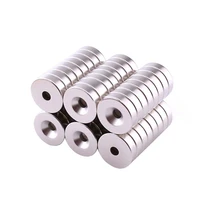 10pcs neodymium magnets diameter 8mm 25mm with m3 m4 m5 countersunk ring hole rare earth strong crafts magnet n35
