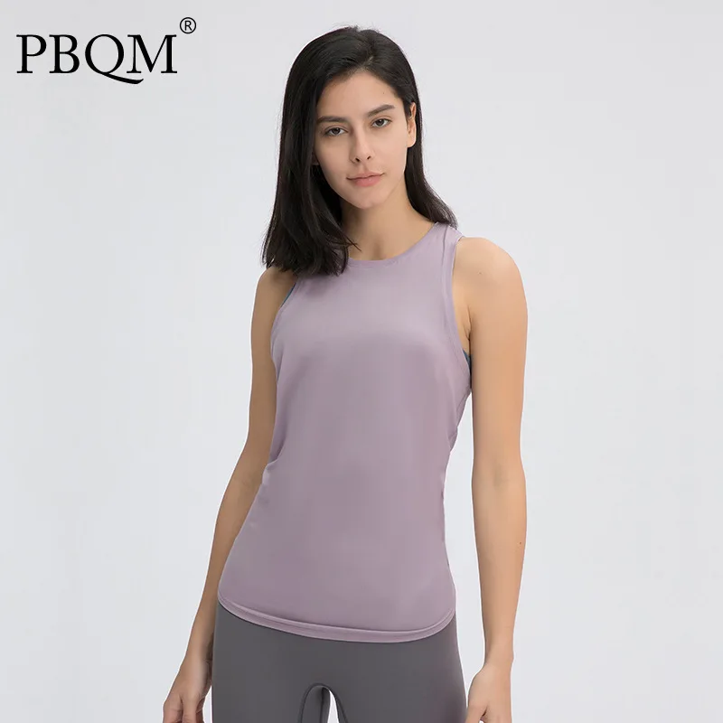 

PBQM 2021 Autumn And Winter New Strap Vest Women's Bow Back Loose Breathable Running Sports Blouse Pure Color Breathable 6T1923
