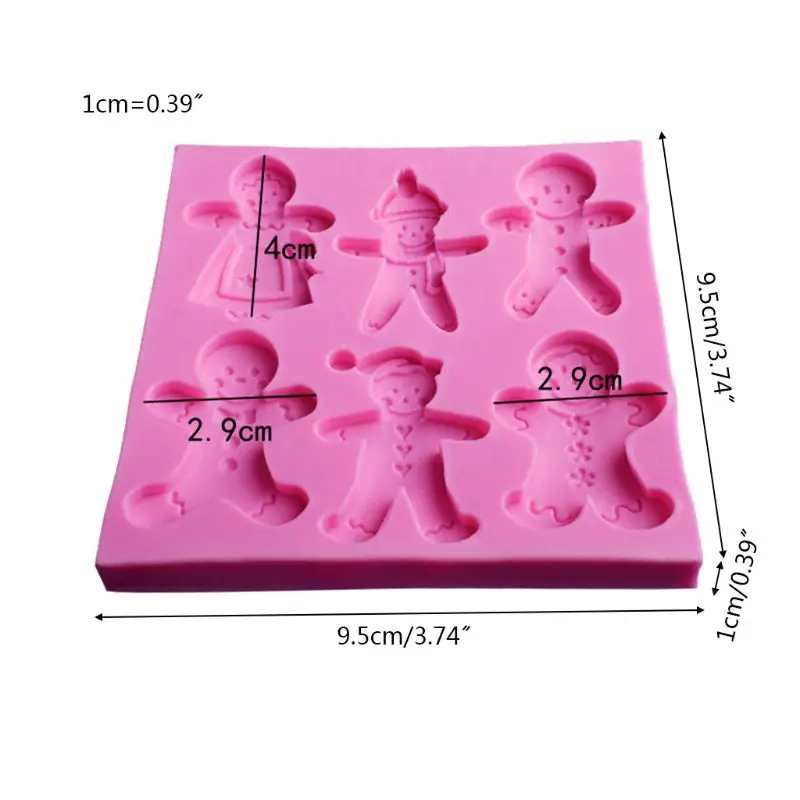 

Christmas Gingerbread Snowman Fondant Mold Silicone Cake Mould Chocolate Decorating Tools Kitchen Accessories