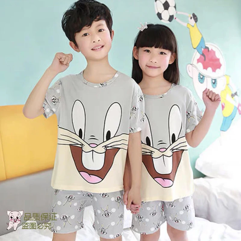 

2022 Children Pajamas Set Kids Baby Girl Boys Cartoon Casual Clothing Costume Short Sleeve Children Sleepwear Pajamas Sets