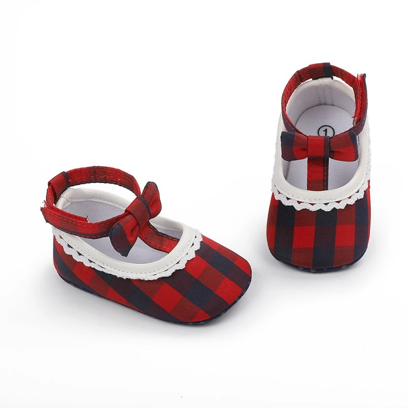 Zapatos c&aacute;lidos para beb&eacute;s, calzado de primavera y oto&ntilde;o, a cuadros, para primeros pasos-2