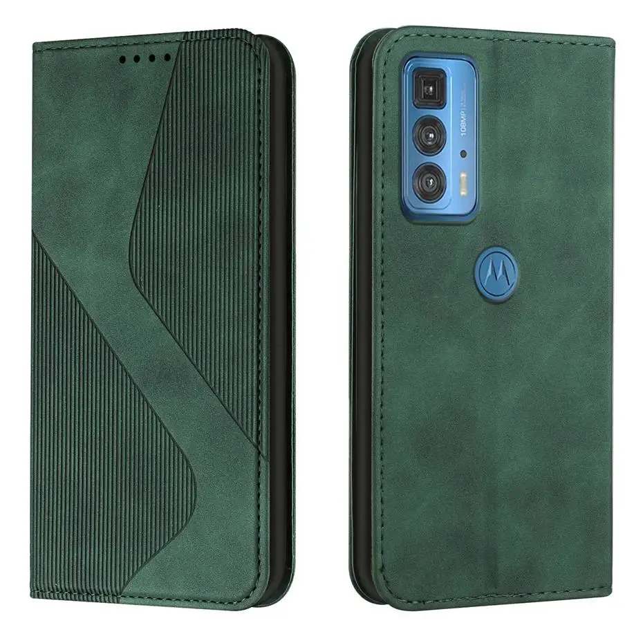 Кожаный чехол-книжка для Moto edge 20 Pro Lite Прочный Магнитный чехол-бумажник телефона