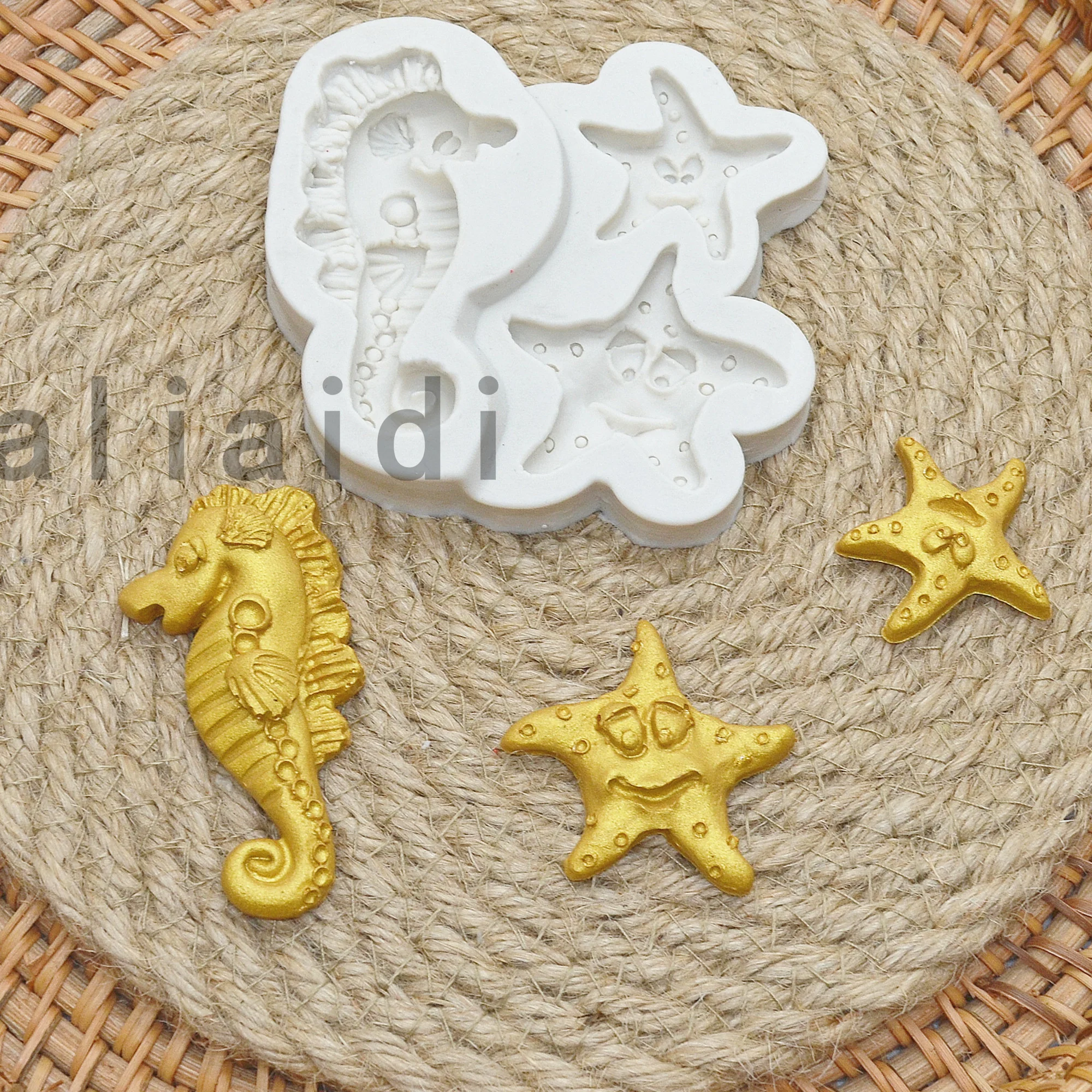 

Starfish Seahorse Shaped Silicone Fondant Cake Decorating Mold DIY Epoxy Resin Glue Molds Baking Tools Kitchen Accessories X142