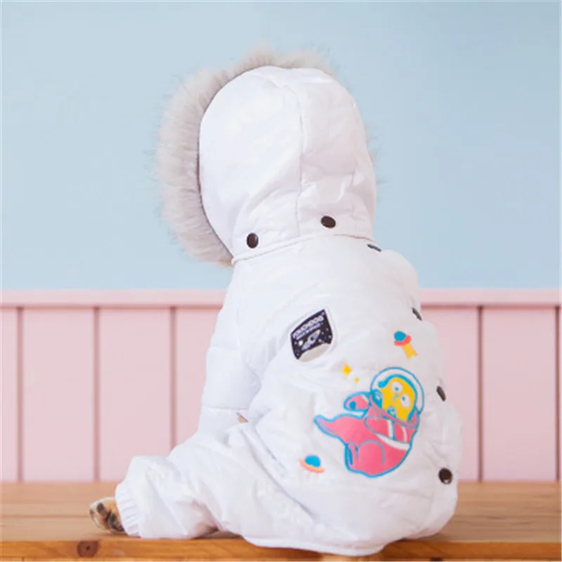 Зимняя теплая одежда для больших собак комбинезон с капюшоном пуховик пальто