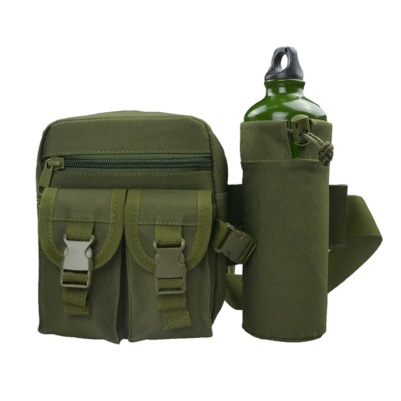 Army Green Тактическая поясная сумка с сумкой для бутылки воды Molle, военные армейские поясные сумки для активного отдыха, альпинизма, охоты, велоспорта, спорта - Цвет: Army Green