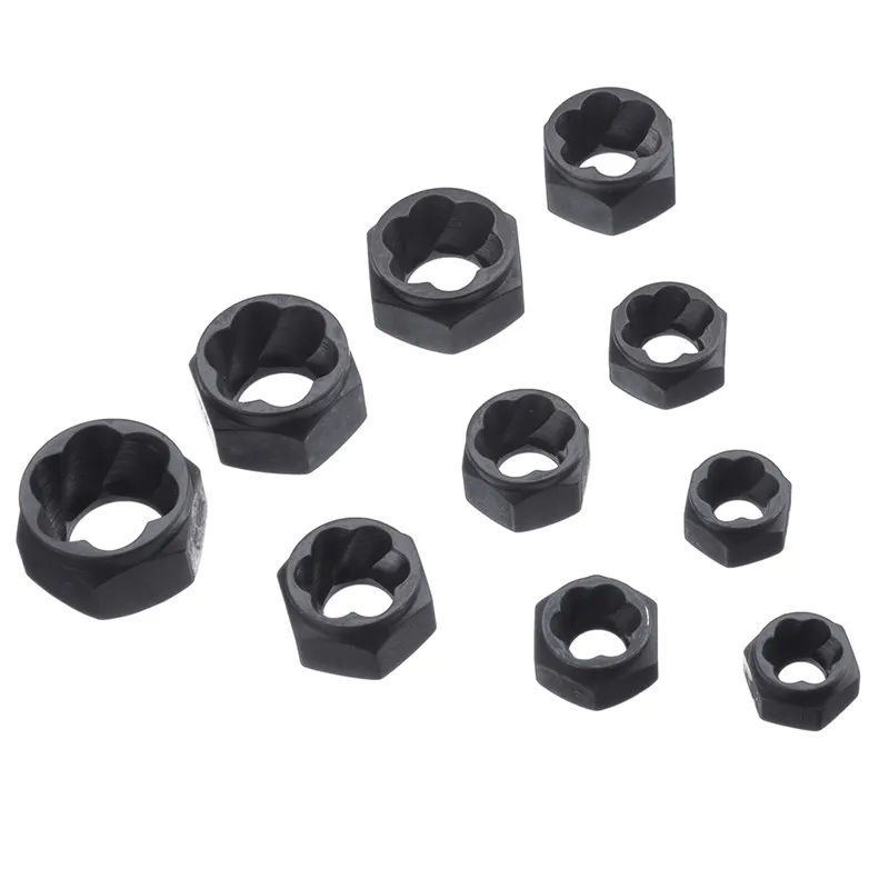 10pcs/Set Damaged Bolts Nuts Screws Remover Extractor Removal Tools Set Threading Tool Kit Black With 2 Styles | Обустройство дома
