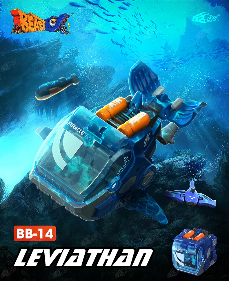 

52TOYS BeastBox Deformation Robots Leviathan Whale BB-14 BB-14RT Transforming Cube Mecha Figureals Model Toys Action Figure Gift
