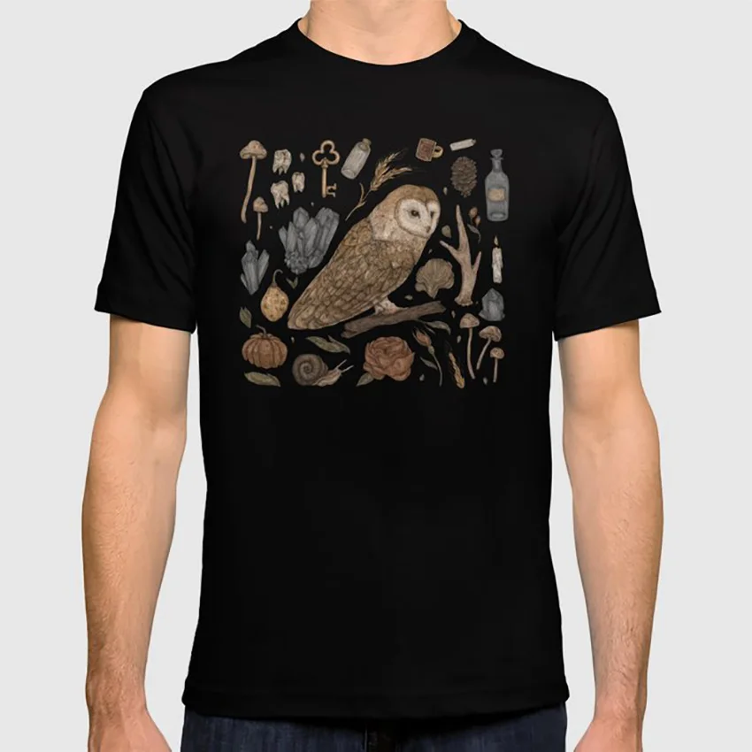 Урожай Сова футболка сарай ведьма Ведьмак Тотем Магия Магик аптекарь кристалл