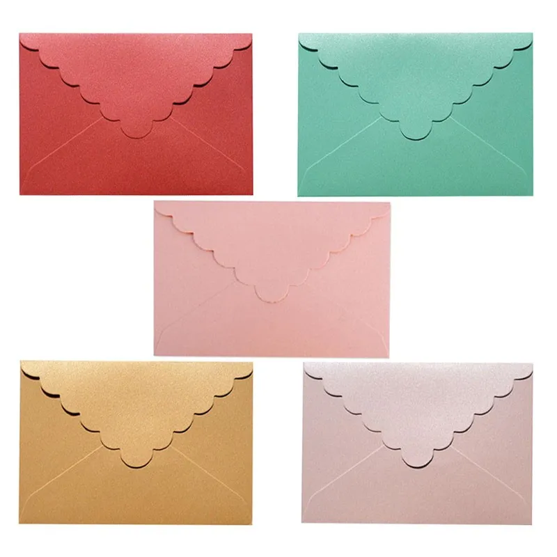 

100pcs Blank Envelope Paper Letter Vintage Wedding Invitation Greeting Card Name Pearlescent Gift Party Stationery Envelopes
