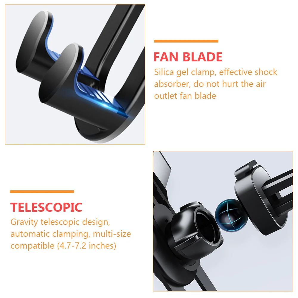 

1Pc Rotating Smart Phone Holder Phone Support Air Vent Phone Clip (Grey)