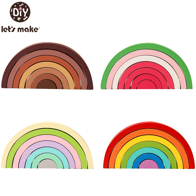 

1pcs Baby Wooden Toys Rainbow Building Blocks Building Blocks DIY Creative Stacking Balance Game Educational Toy For Kids Gift