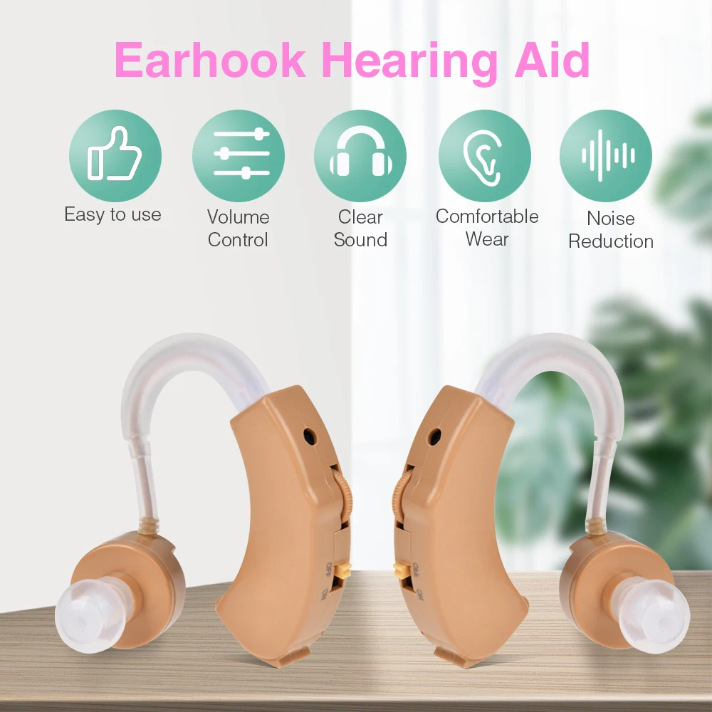 

Best Noise Reduction Digital Earhook Hearing Aid Aids Invisible RIC Hearing Device Amplifiers for Moderate Severe Loss 1 Pairs
