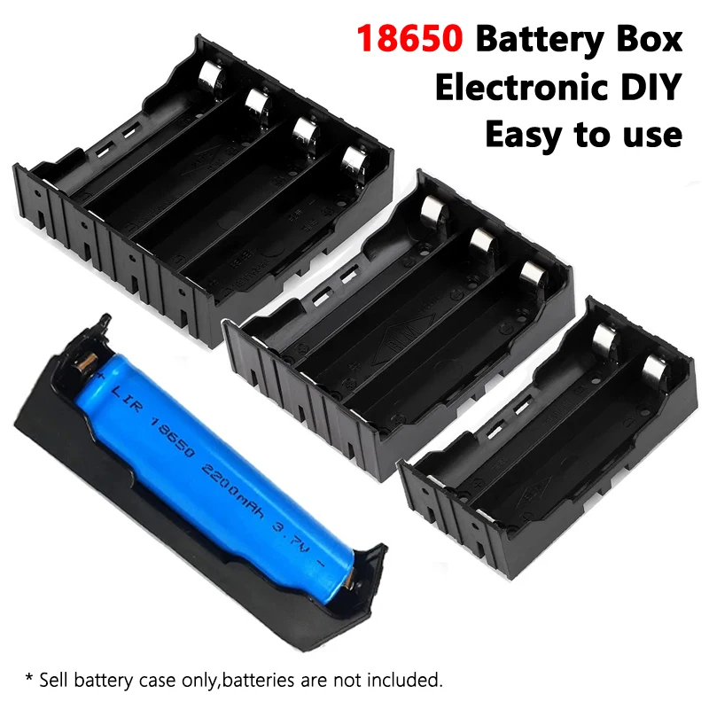 

2021 New 18650 battery case 18650 Power Bank Cases For 1-4 Pcs 18650 AAA Battery storage box With Lead Wire 18650 Battery Holder