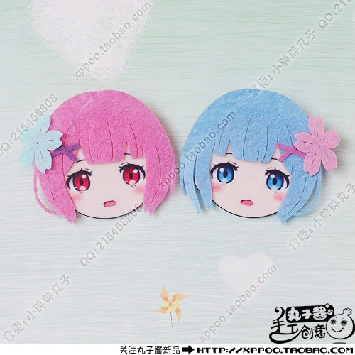 Милый аниме Re:zero kara hajimeru isekai seikatsu Rem Ram значок косплея из нетканого материала брошь