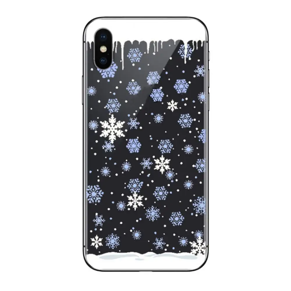 Мягкий ТПУ чехол для телефона с Рождеством Санта Клаусом и новым годом iPhone 5 5S SE 6 6S