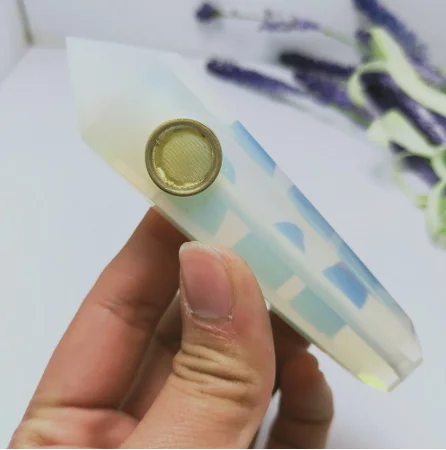 1 шт. трубка палочка для курения с кристаллом опал + кисть 3 фильтра | Дом и сад