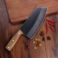 8 inch kitchen slicing knife solid wood handle stainless steel meat cleaver chopping vegetable cutting chinese chef knife