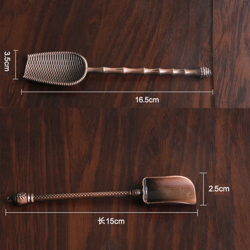 Бронзовые китайские чайные ложки в стиле ретро медные для зеленого чая держатель