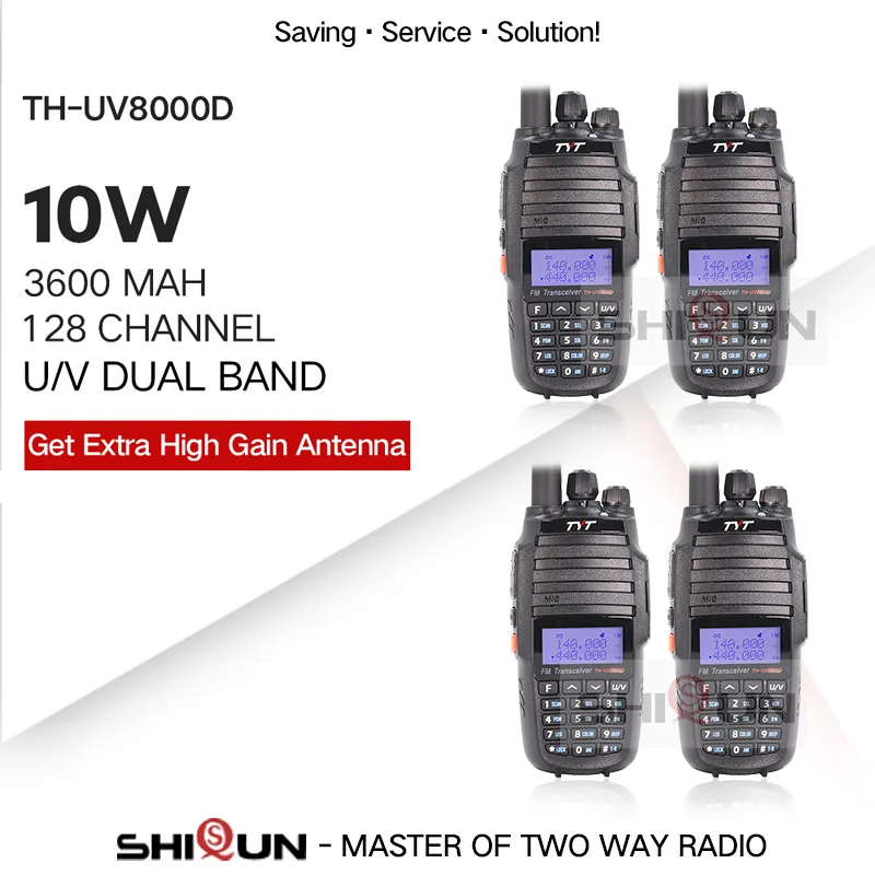 4 шт. TH UV8000D иди и болтай Walkie Talkie “иди 10 км двухдиапазонный УКВ Вт Радио Comunicador 3600