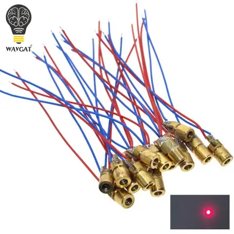 Лазерная указка WAVGAT, 5 В, точечный модуль лазерного диода нм, 5 мВт, регулируемая, с красным прицелом, с Медной головкой