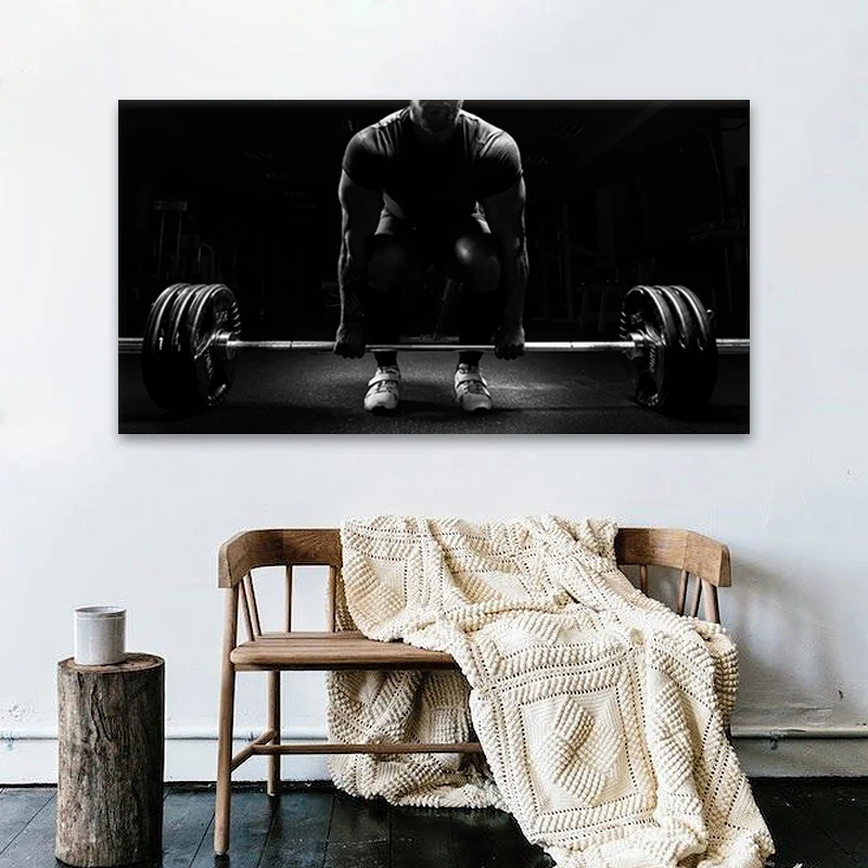 

Weight Lifting Man Poster Bodybuilding Fitness Workout Poster Wall Art Canvas Painting Posters and Prints for GYM Decor