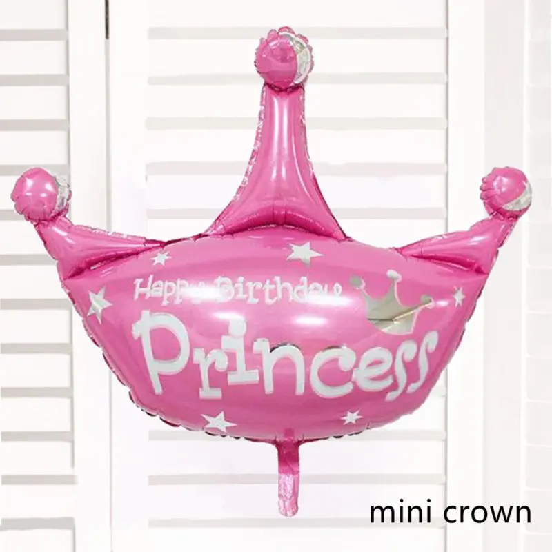 День рождения Photo Booth фольги воздушные шары с днем рождения фоторамка Globos реквизит для фотографий на день рождения вечерние украшения дети ребенок душ мальчик - Цвет: mini crown pink