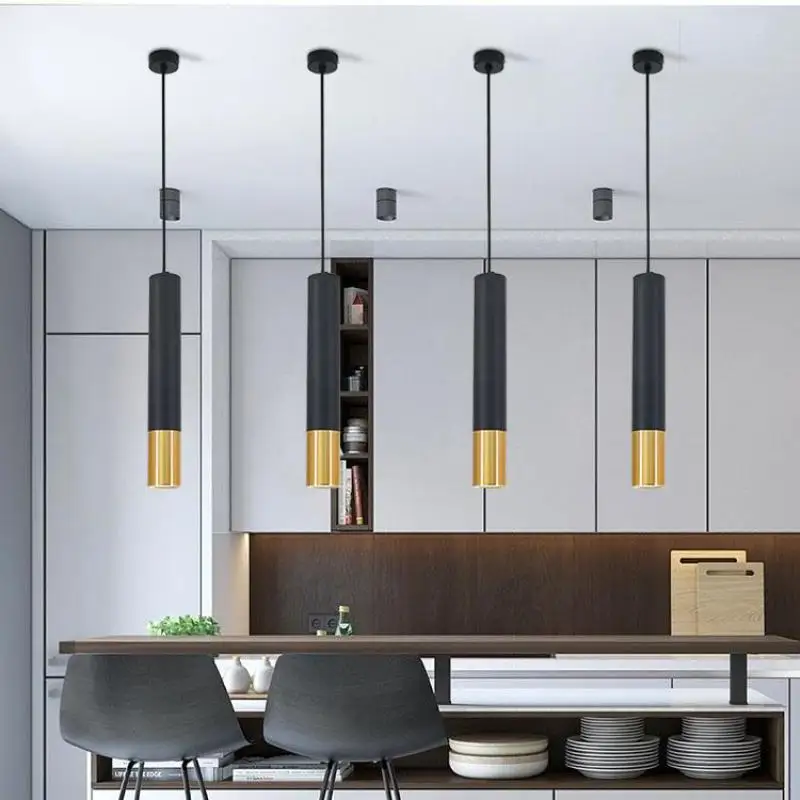 Одна осветительная головка 12 Вт творческий простой привести люстра зал черно