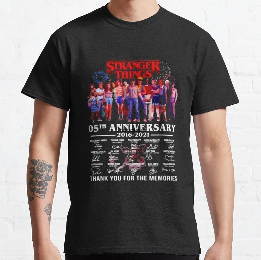 Для мужчин футболка S t r a n g e h i s 05th Юбилей 2016 2021 спасибо за воспоминания подпись (2)