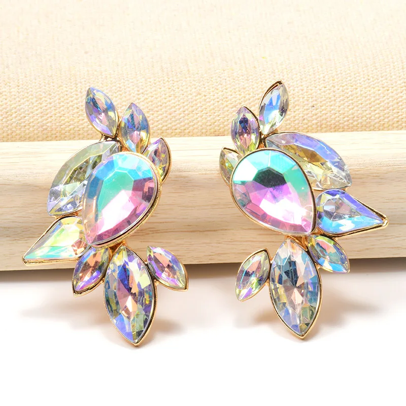 Женские серьги подвески ZA Разноцветные с кристаллами ювелирные изделия