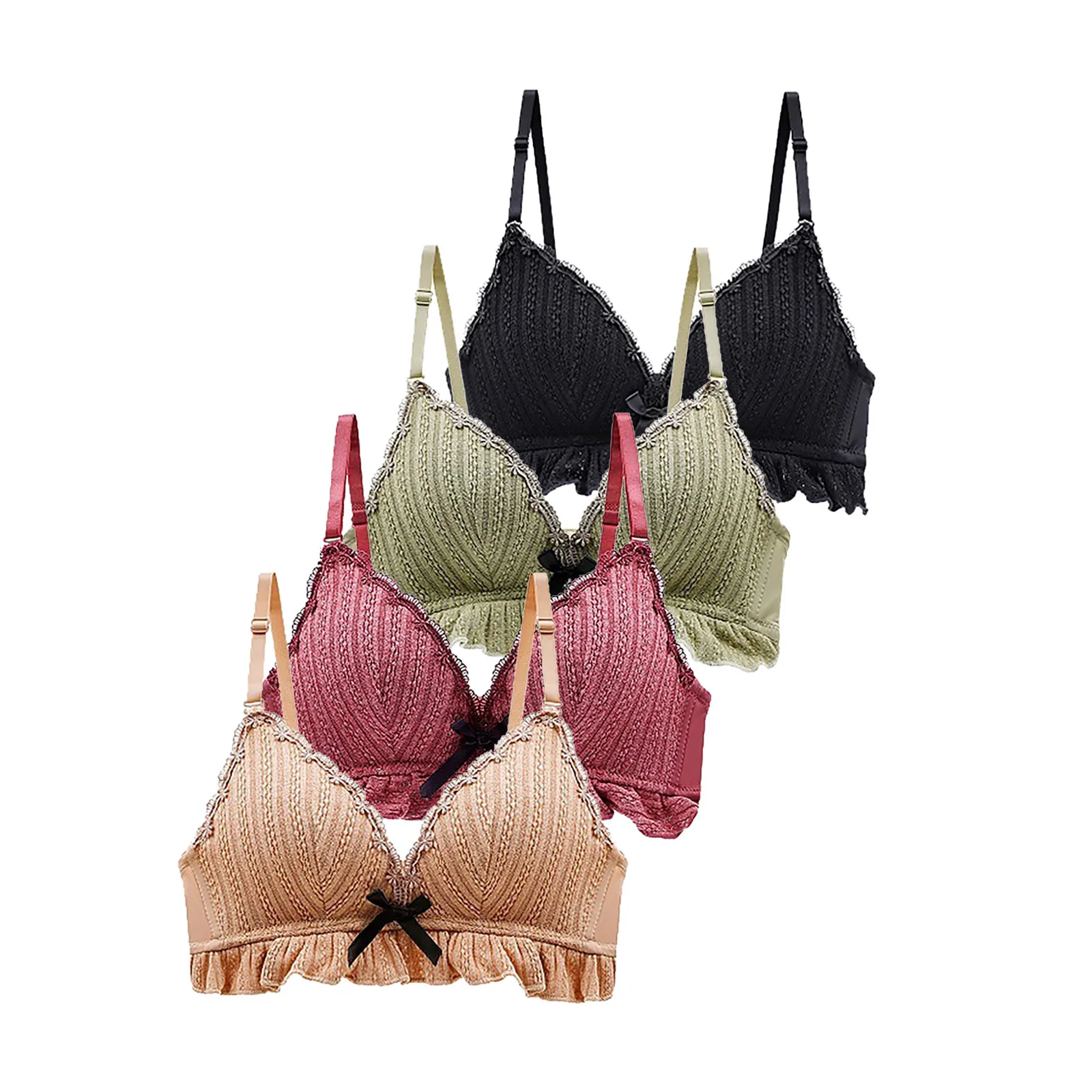 

Women's bra French cup no underwire bra maintenance bra type sexy lace lingerie bra suspenders lace bow бсгалеѬ 40*