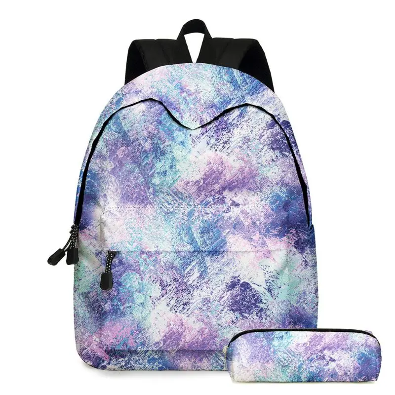 

2pcs Backpack Laptop Daypack Teenage Bookbag with Pencil Case for Teenager Girls Q1QA
