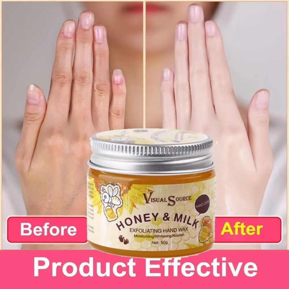 

New 50g Milk Honey Hand Hand Wax Efficient Moisturizing Film Cream Exfoliating Skin Hand Calluses Whitening Care Hands Care E2X5